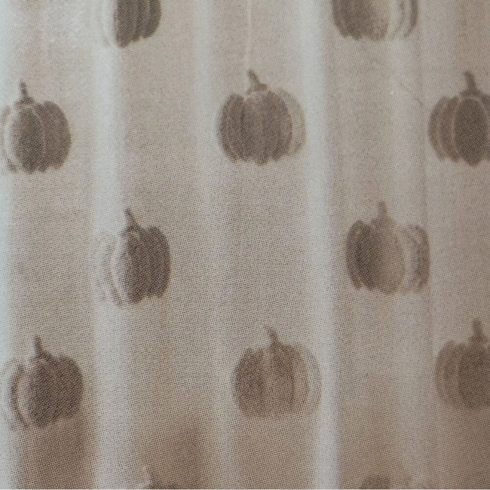 Rachel Ashwell Cream Tufted PUMPKIN Fabric Shower Curtain Fall Thanksgiving NEW - Picture 5 of 6